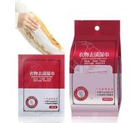 Lot de 20 lingettes humides pour enlever les taches de vêtements, emballées individuellement, lingettes humides pour enlever les taches d'urgence (1 paquet)
