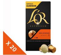L'Or Espresso Café - 200 Capsules Delizioso Intensité 5 - compatibles Nespresso®* (lot de 20 x 10)