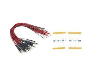Lot de 20 lumières LED miniatures blanc chaud 3 mm - Accessoires éclairés pour modélisme de chemin de fer - Tension de 12 V à 18 V pour décoration de maison et de gare