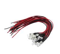 Lot de 20 lumières LED pré-câblées 5 mm blanc chaud 12 V ~ 18 V pour design de train