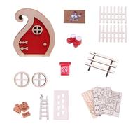 Lot de 20 maisons de poupées miniatures pour portes de vacances - Ensemble de décoration de Noël en résine et bois - Projet créatif facile à assembler