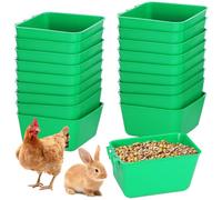 Lot de 20 mangeoires à suspendre pour poulailler et oiseaux, 473,6 g, mangeoires en plastique pour pigeons, coqs, perroquets, bols de graines de lapin
