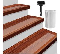 Lot de 20 marches d'escalier transparentes antidérapantes 15 x 60 cm - Transparentes - Autocollantes - Pour marches en bois
