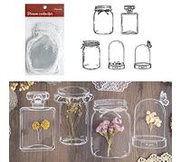 Lot de 20 marque-pages à fleurs séchées, transparents, faits maison, en verre, pour le bricolage avec fleurs séchées, pour le bricolage