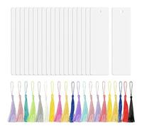 Lot de 20 marque-pages en métal avec pompons colorés double face pour transfert de chaleur Accessoires de lecture Transfert thermique double face