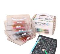 Lot de 20 marqueurs à encre gel colorés, grande capacité, pointes fines, boîte de rangement organisée, stylos d'art créatifs pour journal, gribouillage, scrapbooking, et adultes