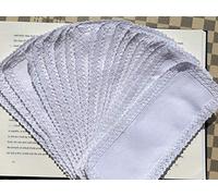 Lot de 20 marqueurs au point de croix, filet 30x105 aida 100% coton 14 carats avec bord en dentelle de coton, marqueur de livre vierge, dentelle au point de croix