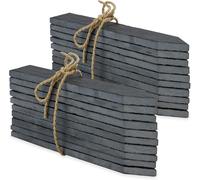 Lot de 20 marqueurs de jardin en ardoise naturelle pour herbes aromatiques et pots - Comprend 2 stylos à craie - Ensemble d'étiquettes durables pour plantes