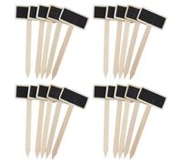 Lot de 20 marqueurs de plantes en bois avec tableau noir, étiquettes réutilisables pour identification des herbes et des légumes, bricolage extérieur
