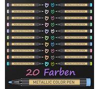 Lot de 20 marqueurs métalliques de couleur pour livre d'or de mariage, album photo, pages noires, livre photo à personnaliser soimême, boîte anniversaire, accessoires de scrapbooking, fournitures