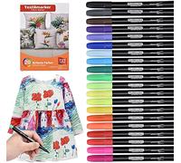 Lot de 20 marqueurs textiles lavables en machine, couleurs vives, marqueurs permanents non toxiques pour chaussures, t-shirts, sacs, sacs en tissu et divers textiles