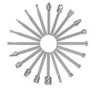 Lot de 20 mèches à découper en bois avec tige de 3 mm, HSS différentes fraises pour répondre à vos différents besoins d'outils rotatifs durables pour le travail du bois