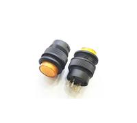 Lot de 20 micro-interrupteurs d'alimentation à LED, verrouillage avec bouton circulaire, interrupteur à clé universel, 16 mm, 3 A, 250 V, 4 broches, R16-503AD(R16-503AD yellow)