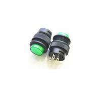 Lot de 20 micro-interrupteurs d'alimentation à LED, verrouillage avec bouton circulaire, interrupteur clé universel, 16 mm, 3 A, 250 V, 4 broches, R16-503AD(R16-503AD Green)
