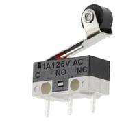 Lot de 20 micro-interrupteurs de fin de course à 3 broches avec levier à galet et poignée longue, interrupteur à bouton-poussoir momentané SPDT(PULLEY,1000PCS)