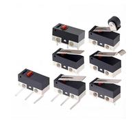 Lot de 20 micro-interrupteurs de fin de course C NO NC 3 broches PCB bornes SPDT 1 A 125 V levier à arc à rouleau action rapide micro-interrupteurs de souris(BENT HANDLE)