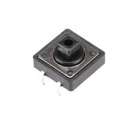 Lot de 20 micro-interrupteurs rectangulaires noirs à bouton tactile, bouton de réinitialisation automatique, 12 x 12 x 7,3 mm, DIP 4 broches