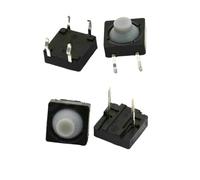 Lot de 20 micro-interrupteurs tactiles en silicone conducteur, 8 x 8 x 5 mm, 4 broches/2 broches, sans bruit, bouton-poussoir, réinitialisation automatique(4PIN)
