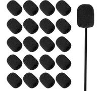 Lot de 20 microphones de rechange pour microphone-Lavalier-Noir-Mini microphone-Pare-brise-Protection contre les projections de poussière-Pour la performance sur scène et les