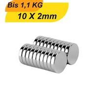 Lot de 20 mini-aimants néodyme 10 mm x 2 mm ronds N38 petits aimants extra-forts, adaptés aux tableaux blancs, réfrigérateurs, tableaux magnétiques et bien plus encore
