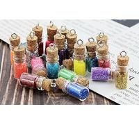 Lot de 20 mini bouteilles en verre transparent avec bouchon en liège - Pour message, mariage, souvenirs, décoration de sapin de Noël