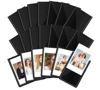 Lot de 20 mini cadres photo magnétiques - 9,3 x 6,3 cm - Aimants noirs - Mural autocollant pour information