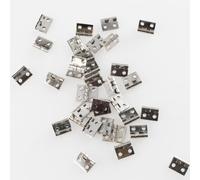 Lot de 20 mini charnières pour meubles de maison de poupée et boîte à bijoux (argent)