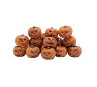 Lot de 20 mini citrouilles en résine avec visages en grimace pour Halloween, décoration de table, artisanat artistique et accessoires de maison de poupée (petite citrouille)