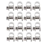 Lot de 20 mini colliers de serrage en acier inoxydable, robustes, antirouille, résistants à la corrosion, pour plomberie industrielle automobile, acier inoxydable 304, argent (je-je vais manger)