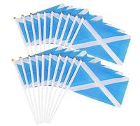 Lot de 20 mini drapeaux de l'Écosse, 14 x 21 cm, mini drapeaux d'Écosse, bannière, bannière, carnaval, poche nationale, Écosse, petit drapeau à agiter à la main sur des bâtons, événements sportifs,