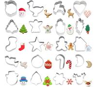 Lot de 20 mini emporte-pièces de Noël en acier inoxydable pour pâtisserie