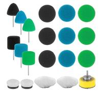Lot de 20 mini éponges de polissage de 25 mm avec éponge et laine Mini embout de polissage de voiture pour petites surfaces de ponçage de voiture