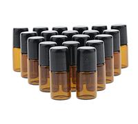 Lot de 20 mini flacons à bille roulante vides portables - Rechargeables pour parfum, huiles essentielles, liquides pour voyage - Boule métallique lisse - 2 ml