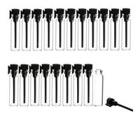 Lot de 20 mini flacons vides en verre rechargeables de 5 ml pour aromathérapie, parfum et liquide - Bouchon noir