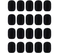 Lot de 20 mini housses de microphone en mousse haute densité pour pare-brise,réduction du bruit et protection pour microphone à clipser ou autres types de microphones (noir)