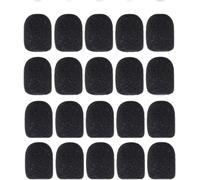 Lot de 20 mini housses de microphone en mousse pour pare-brise,réduction du bruit et protection pour microphone à clipser ou autres types de microphones (noir)