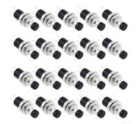Lot de 20 mini interrupteurs à bouton-poussoir pour Arduino - 6 mm - Noir | Taille compacte de 6 x 6 x 5 mm, construction en plastique, options de couleur rouge ou noire, s'adapte facilement aux