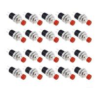 Lot de 20 mini interrupteurs à bouton-poussoir pour Arduino - Rouge - 6 mm | Taille compacte de 6 x 6 x 5 mm, construction en plastique, options de couleur rouge ou noire, s'adapte facilement aux
