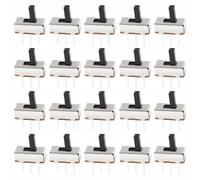 Lot de 20 mini interrupteurs coulissants verticaux à 2 positions SPDT 1P2T 3 broches pour circuits imprimés, 0,3 A 50 VDC Micro interrupteur coulissant pour PCB, SS12D00G2