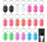 Lot de 20 mini lampes de poche porte-clés LED avec lumière blanche, lampe de poche portable, lampe de poche pour enfants, pour l'extérieur, le camping