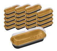 Lot de 20 mini moules à gâteau en aluminium de 200 ml avec couvercles, anti-adhésifs, faciles à transporter, pour la cuisine à la maison