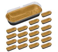 Lot de 20 mini moules à gâteau rectangulaires réutilisables pour cuisine, four, friteuse, brownie, pudding, dessert, support anti-adhésif