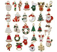 Lot de 20 Mini-Pendentifs en R茅sine pour D茅corer Sapin et F锚te de No毛l Mini Figurines de No毛l en Alliage pour Sapin de No毛ls, No毛lOrnement Suspendu Sapins