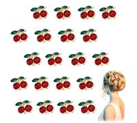 Lot de 20 mini pinces à cheveux en forme de cerise, accessoires de cheveux en métal ludiques et mignons, convient aux filles et aux femmes
