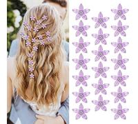 Lot de 20 mini pinces à cheveux en forme de fleur en strass pour adolescentes, petites pinces à cheveux de mariage, accessoires de cheveux pour adolescentes, épingles à cheveux décoratives