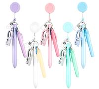 Lot de 20 mini stylos d'infirmière avec stylos et ciseaux, 5 porte-badges rétractables, 5 surligneurs, 5 stylos à bille et 5 ciseaux pliables