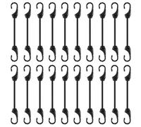 Lot de 20 mini tendeurs élastiques noirs de 10,2 cm avec crochets, résistants aux UV, cordons élastiques de 5 mm de diamètre pour une fixation de base