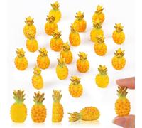 Lot de 20 minuscules ananas 3D en résine pour maison de poupée, mini choses pour jardin féérique, décoration d'aménagement paysager