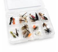 Lot de 20 mouches sans barbillon, nymphes, humides et sèches, boîte à mouches gratuite, refermable par un clip, pack N° 302