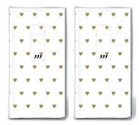 Lot de 20 mouchoirs (2 x 10) petits cœurs dorés / cœurs / mariage / larmes de joie